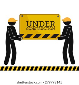 Under construction design over white background, vector illustration.