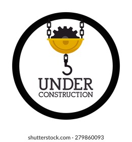 Under construction design over white background, vector illustration.