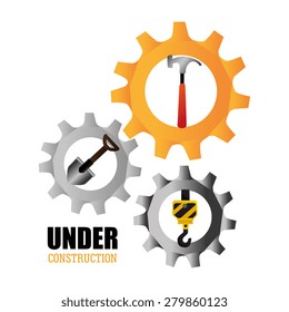 Under construction design over white background, vector illustration.