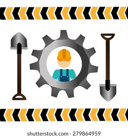 Under construction design over white background, vector illustration.