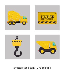 Under construction design over white background, vector illustration.