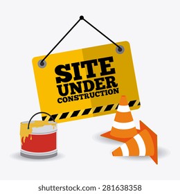 Under construction design over white background, vector illustration.