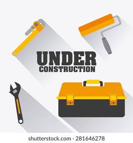 Under construction design over white background, vector illustration.