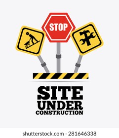 Under construction design over white background, vector illustration.