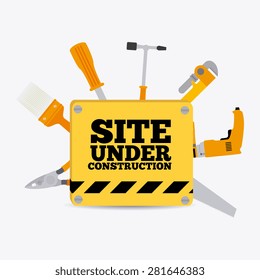 Under construction design over white background, vector illustration.