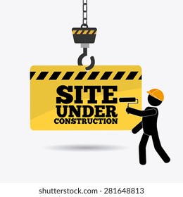 Under construction design over white background, vector illustration.