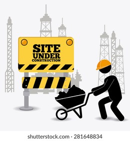 Under construction design over white background, vector illustration.
