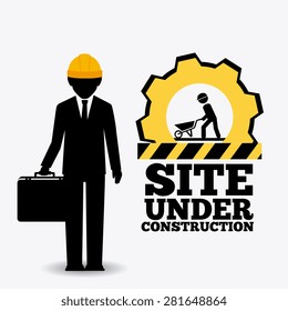 Under construction design over white background, vector illustration.