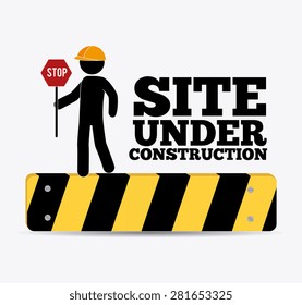 Under construction design over white background, vector illustration.