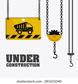 Under construction design over white background, vector illustration.