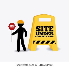Under construction design over white background, vector illustration.