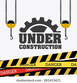 Under construction design over white background, vector illustration.