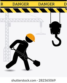 Under construction design over white background, vector illustration.