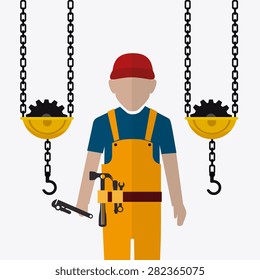 Under construction design over white background, vector illustration.