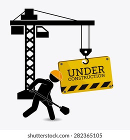 Under construction design over white background, vector illustration.
