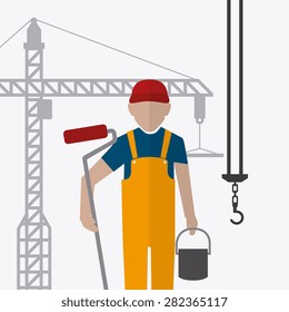 Under construction design over white background, vector illustration.