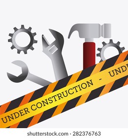 Under construction design over white background, vector illustration.