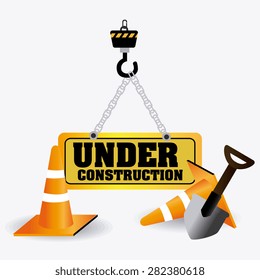 Under construction design over white background, vector illustration.