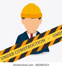 Under construction design over white background, vector illustration.