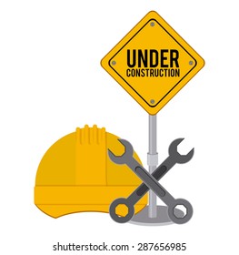 Under construction design over white background, vector illustration