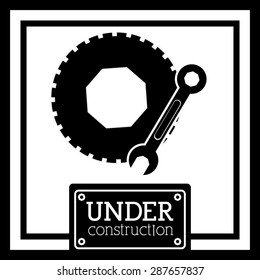 Under construction design over white background, vector illustration