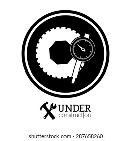 Under construction design over white background, vector illustration