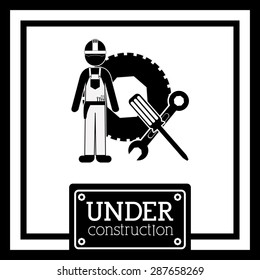 Under construction design over white background, vector illustration