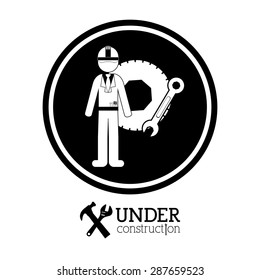 Under construction design over white background, vector illustration