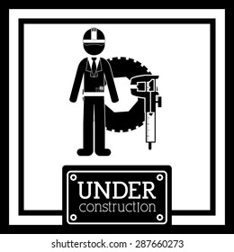 Under construction design over white background, vector illustration