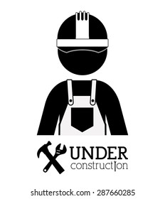 Under construction design over white background, vector illustration