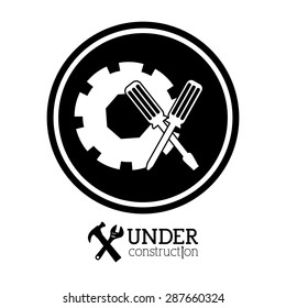 Under construction design over white background, vector illustration