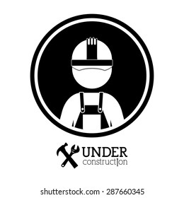 Under construction design over white background, vector illustration