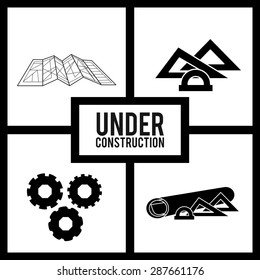 Under construction design over white background, vector illustration