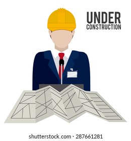 Under construction design over white background, vector illustration