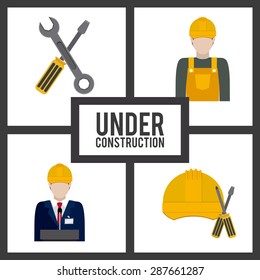 Under construction design over white background, vector illustration