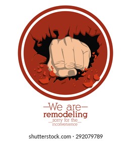 Under construction design over white background, vector illustration