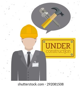 Under construction design over white background, vector illustration