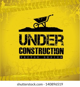 under construction design over yellow background vector illustration