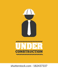 Under construction design over yellow background, vector illustration