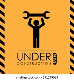 Under construction design over yellow background, vector illustration