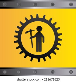 under construction design over yellow background vector illustration