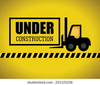 Under construction design over yellow background,vector illustration