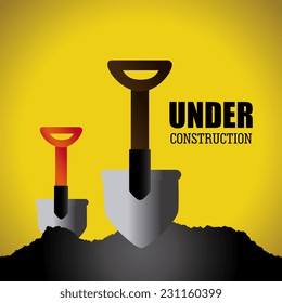Under construction design over yellow background,vector illustration