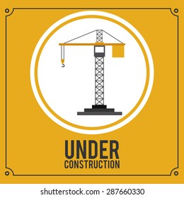 Under construction design over yellow background, vector illustration