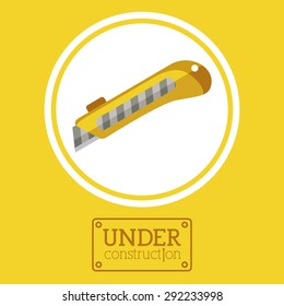 Under construction design over yellow background, vector illustration