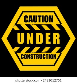under construction design. sticker and label vector