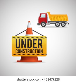 Under construction design. supplies icon. road sign illustration