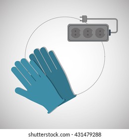 Under construction design. supplies icon. glove illustration
