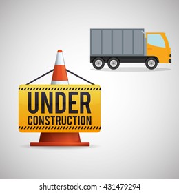 Under construction design. supplies icon. road sign illustration