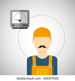 Under construction design. supplies icon. worker illustration